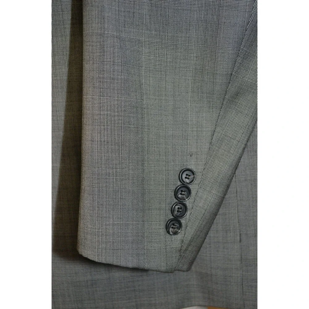 John W. Nordstrom Loro Piana Wool Blazer Mens 42R‎ Gray Glenn Check Sport Jacket